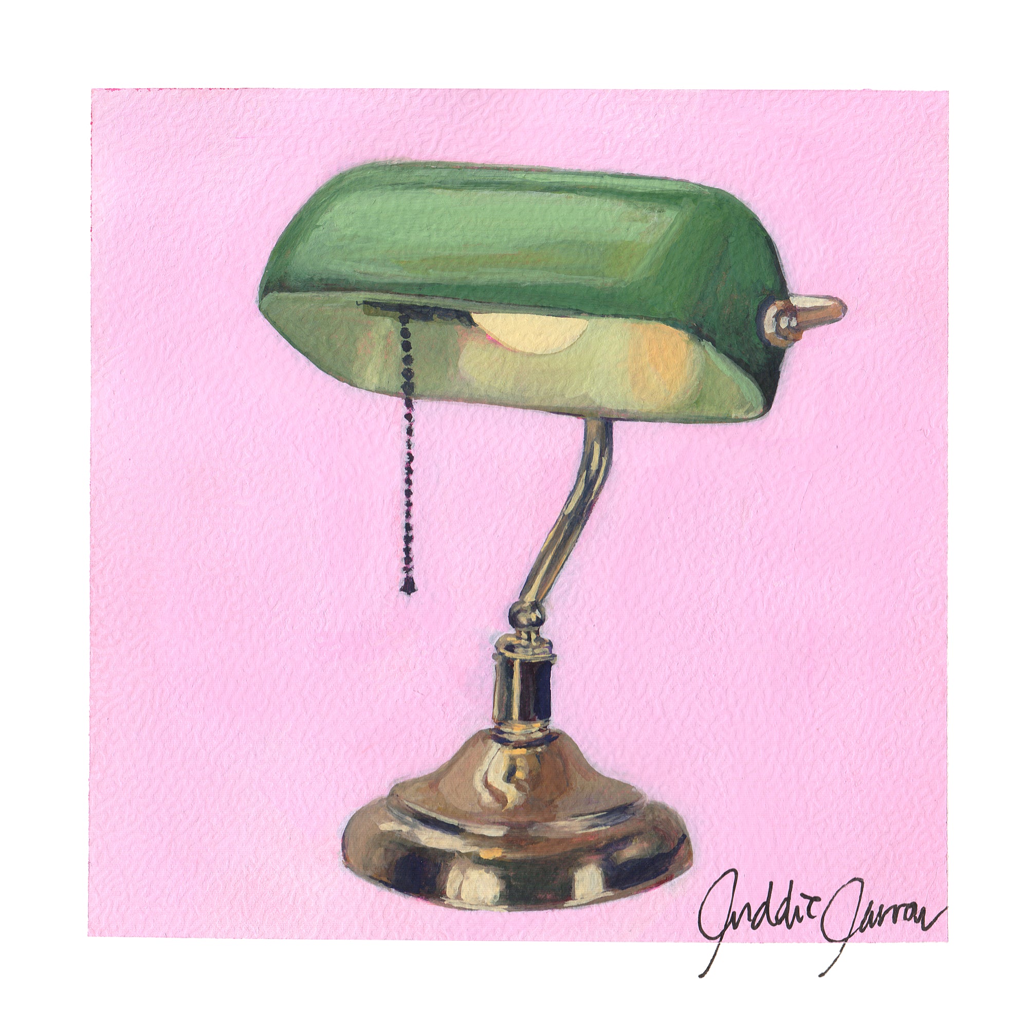 Bankers Lamp — Original Gouache Painting