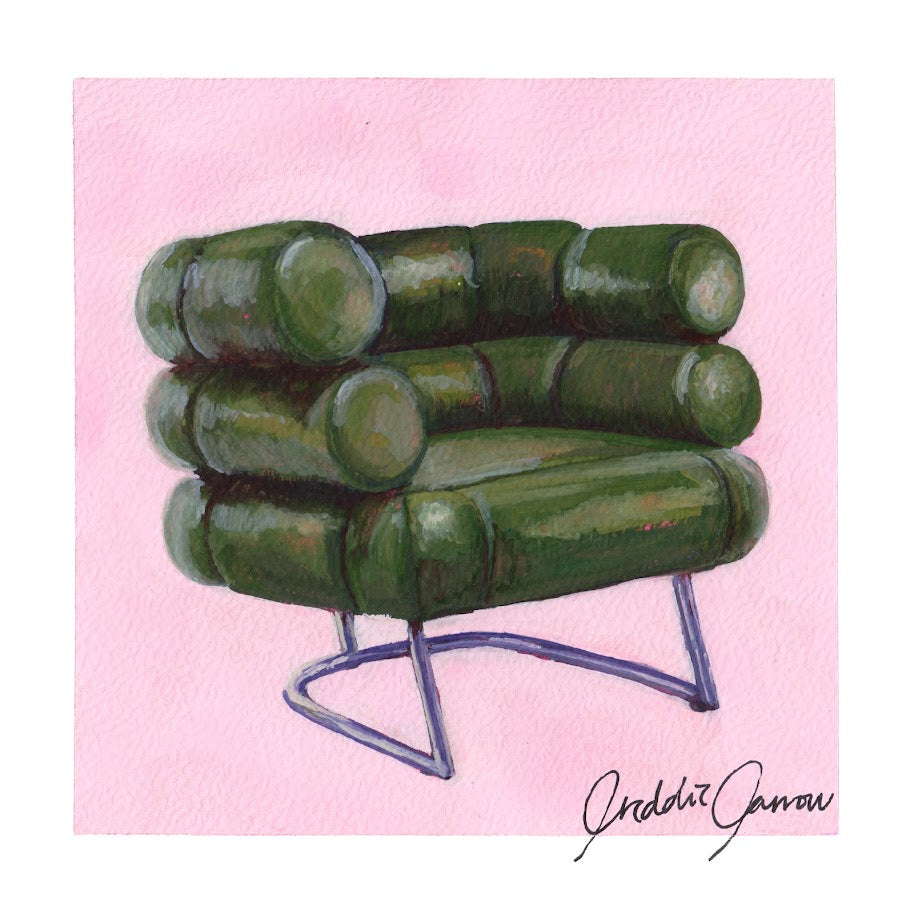 Bibendum Chair by Eileen Gray — Original Gouache Painting