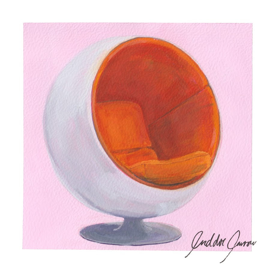 Ball Chair by Eero Aarnio — Original Gouache Painting