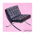 Barcelona Chair by Mies van der Rohe and Lilly Reich — Original Gouache Painting