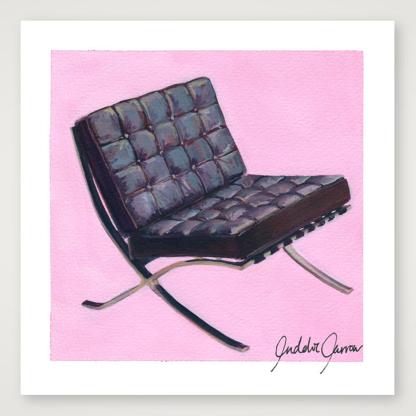 Barcelona Chair by Meis van der Rohe and Lilly Reich — 30×30cm, 12×12" Print only
